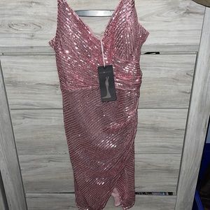 Pink sparkle dress size XL us 10.